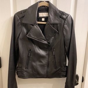 Michael Michael Kors Leather Moto Jacket Size Small